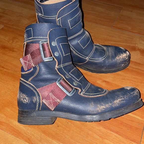 Fly London Leather Motorcycle Boots 38 